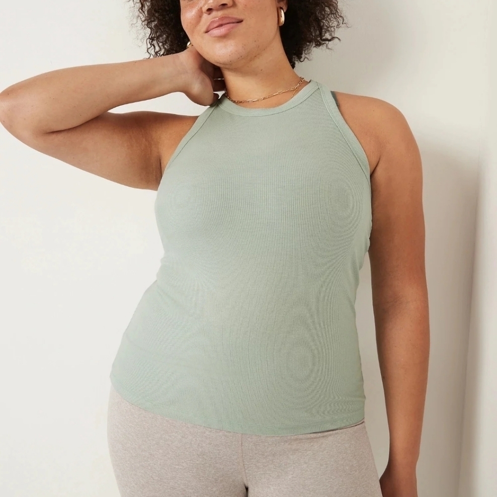 Old Navy UltraLite Rib-Knit Racerback Tank Seafoam Green XL TALL